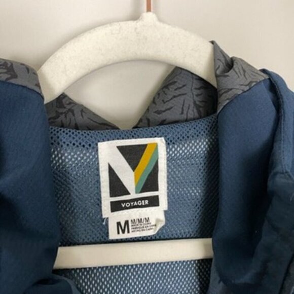 Voyager Full Zip Windbreaker Jacket Colorblock Mens Medium Hooded Eclipse Blue - Picture 4 of 8